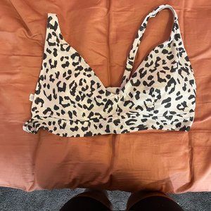 Aerie Scoop Neck Bikini Top Leopard Print